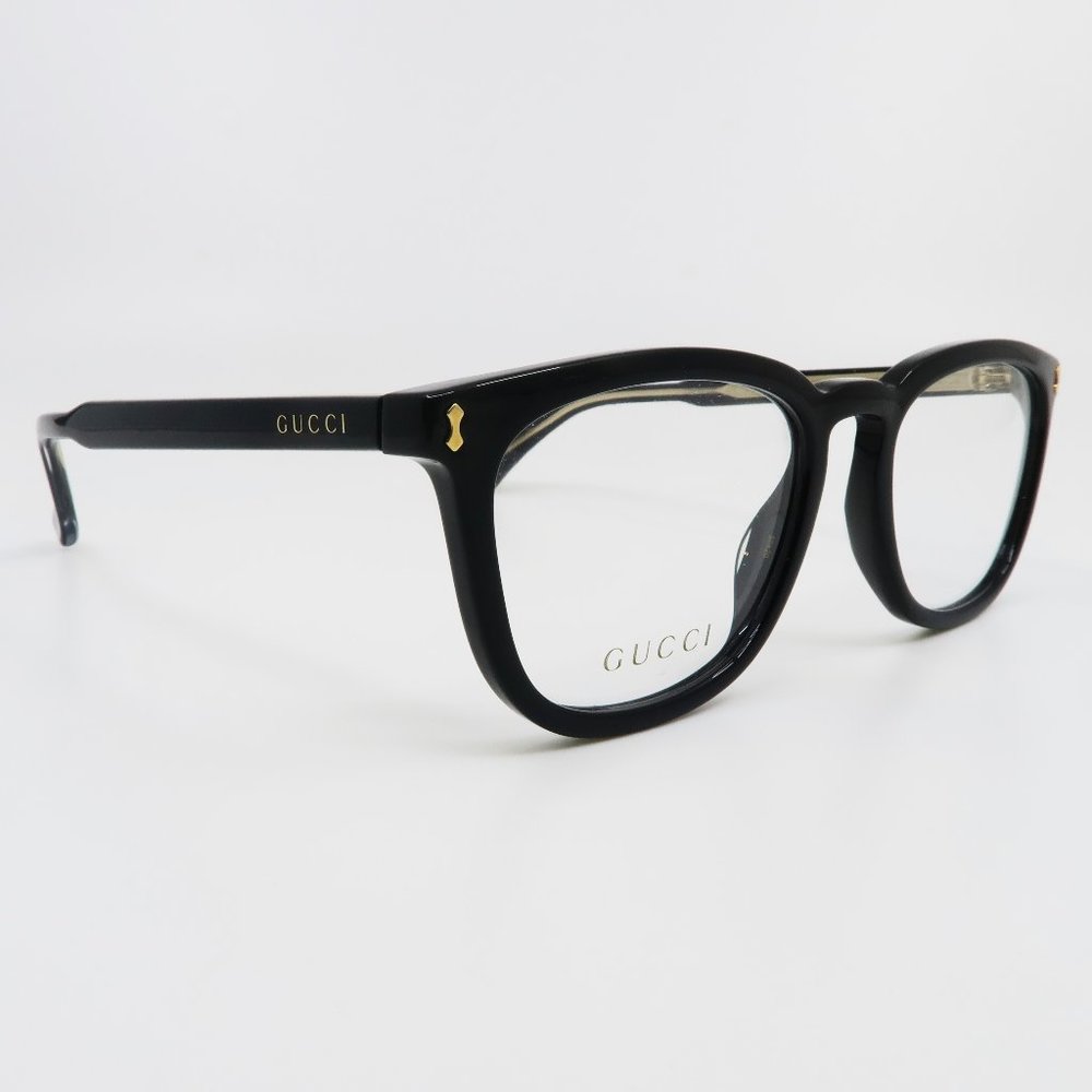 Gucci GG0126O 006 Black Acetate Unisex Eyeglasses New with Gucci case